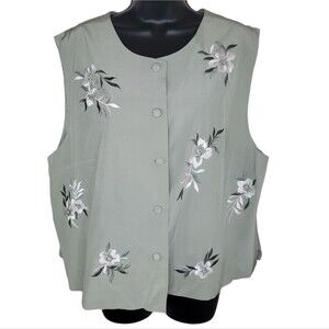 Michael Mims Kathy Cole Button Down Silk Vest Size 2x